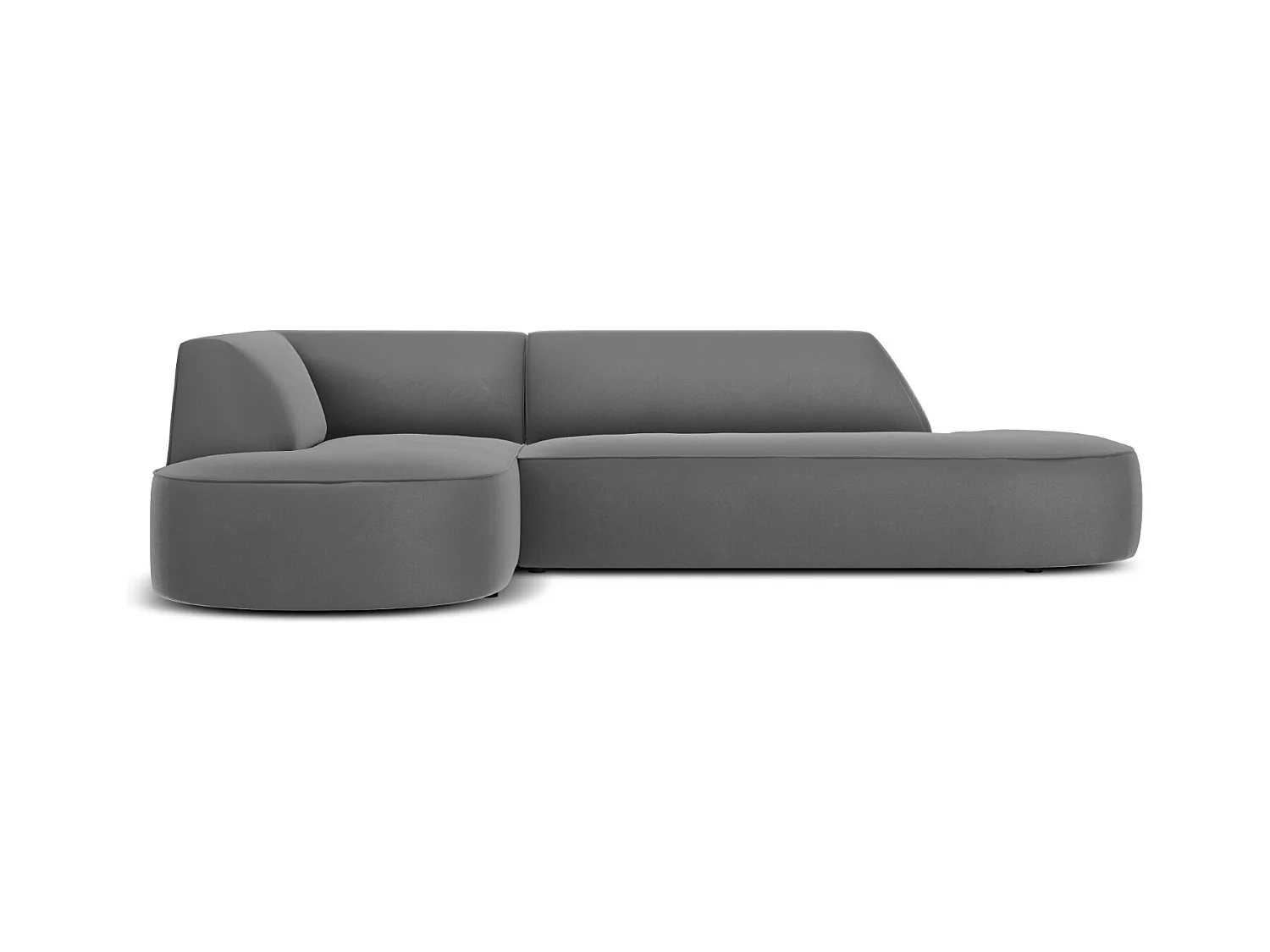 CXL by Christian Lacroix - Linker hoekbank "Charles" 4 zitplaatsen, Flueel, Donkergrijs - 273x180x69cm