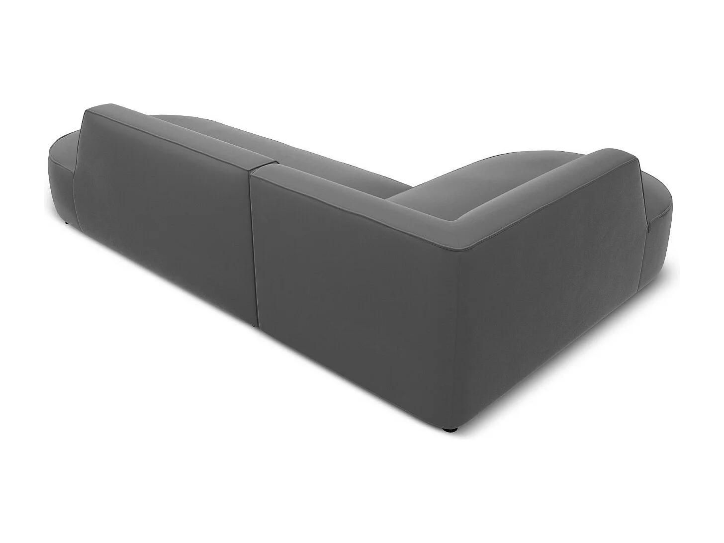 CXL by Christian Lacroix - Canapé d'angle gauche "Charles" 4 places en velours gris foncé - 273x180x69cm