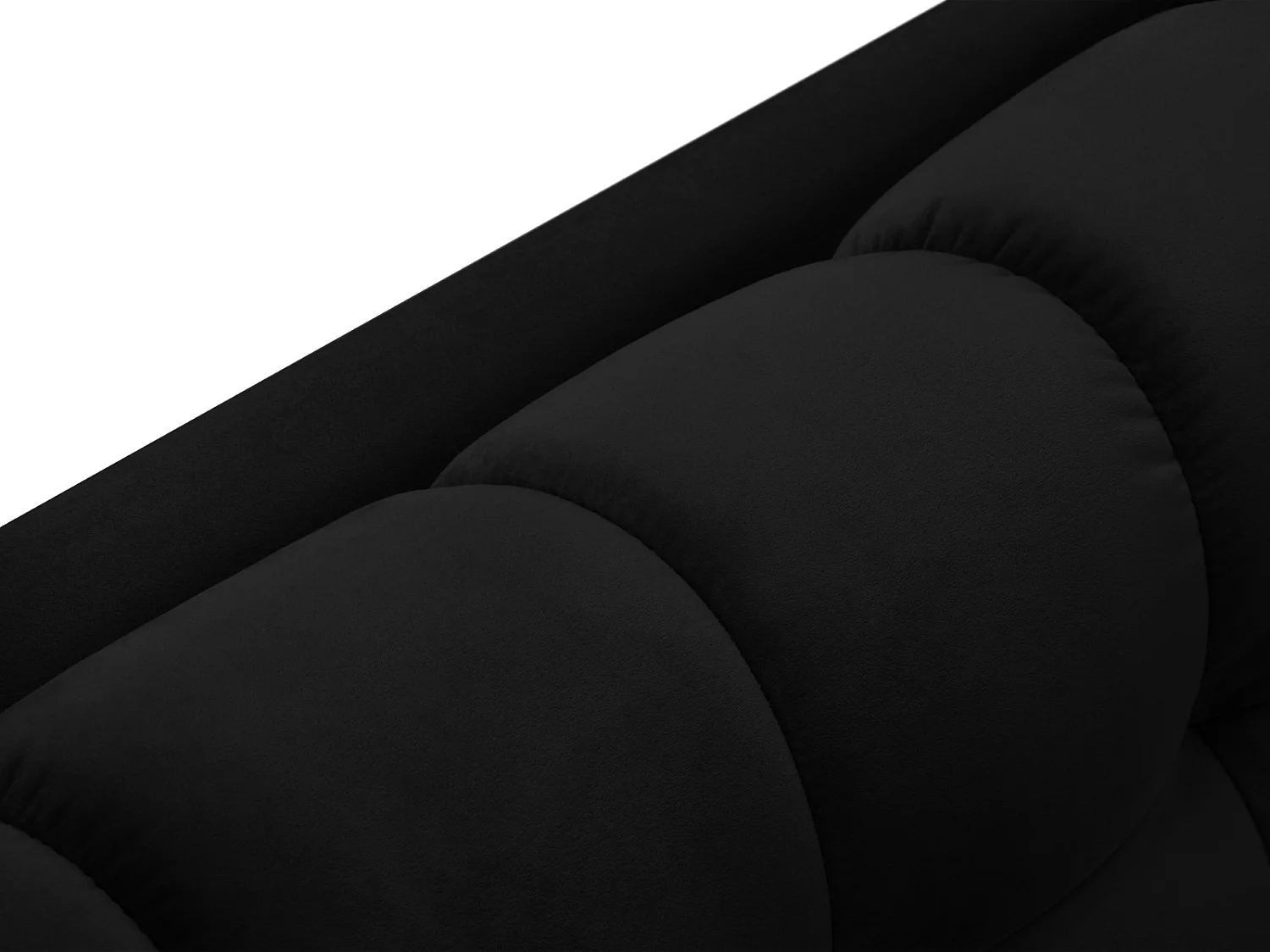 Cosmopolitan Design - 5-Sitzer Ecksofa links "Bali" aus Samt schwarz - 293x185x75cm