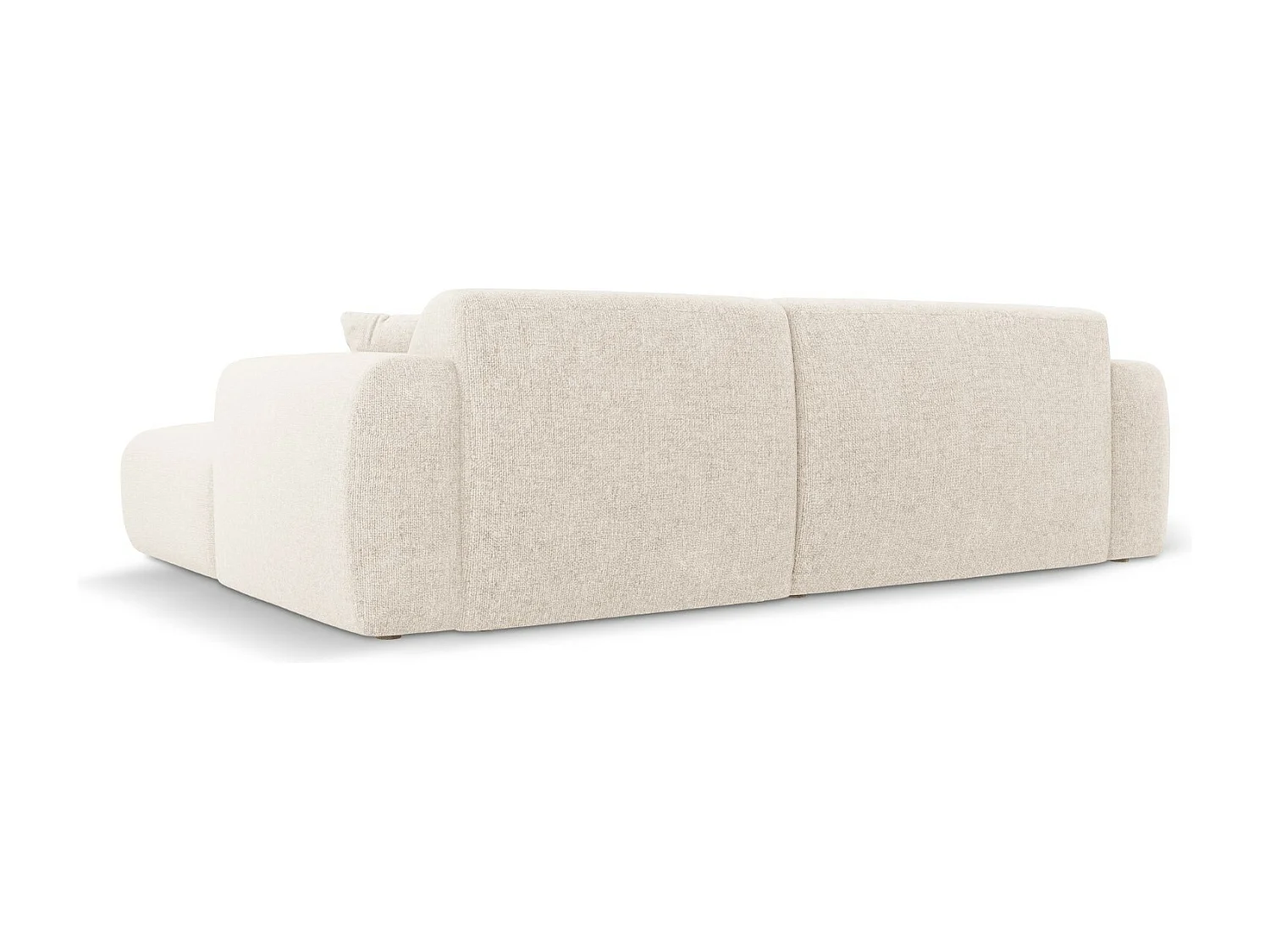 Cosmopolitan Design - Canapé d'angle gauche "Nolio" 4 places en chenille beige clair - 235x170x72cm