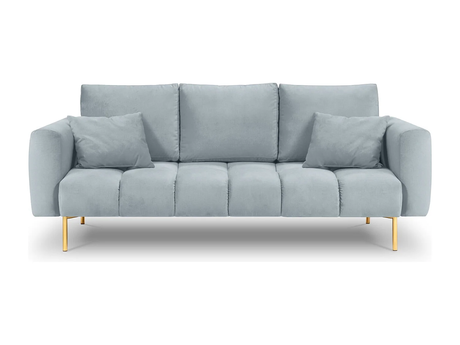 Cosmopolitan Design - 3-Sitzer Sofa "Hastings" aus Samt hellblau - 220x97x75cm