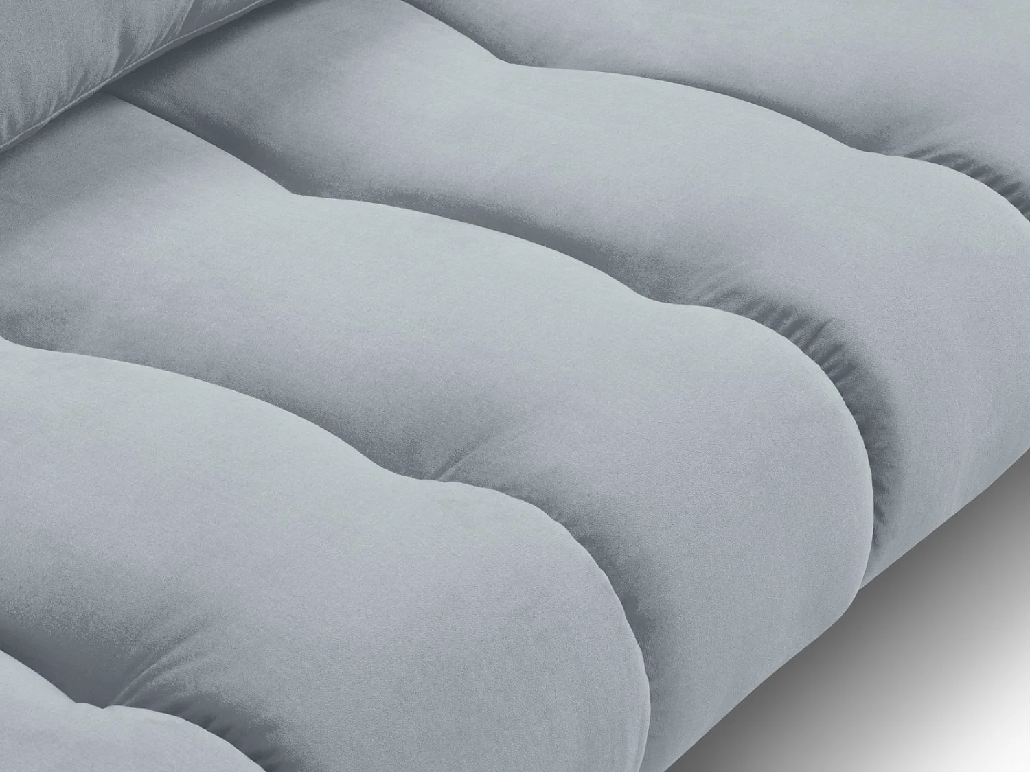 Cosmopolitan Design - 3-Sitzer Sofa "Hastings" aus Samt hellblau - 220x97x75cm