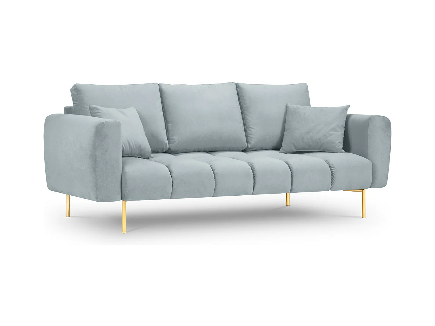 Cosmopolitan Design - Bank "Hastings" 3 zitplaatsen, Flueel, Lichtblauw - 220x97x75cm