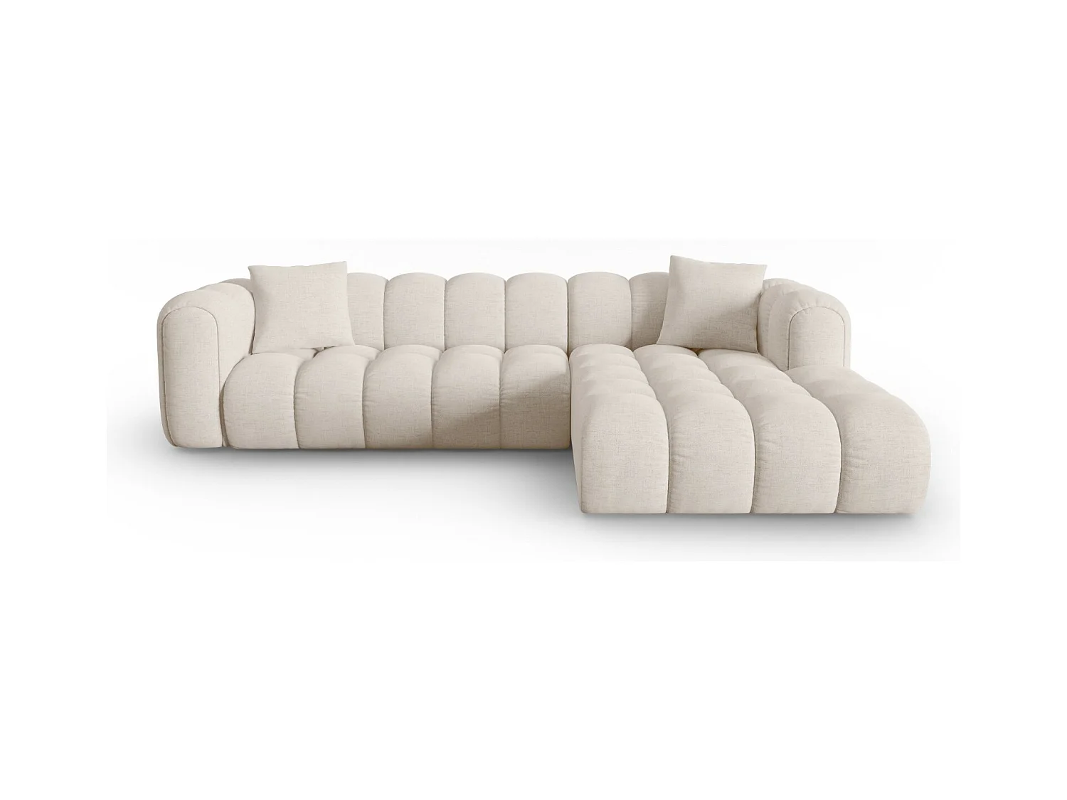 CXL by Christian Lacroix - Sofá esquinero modular derecho "Clotilde" 4 plazas de tejido estructural beige - 306x190x70cm