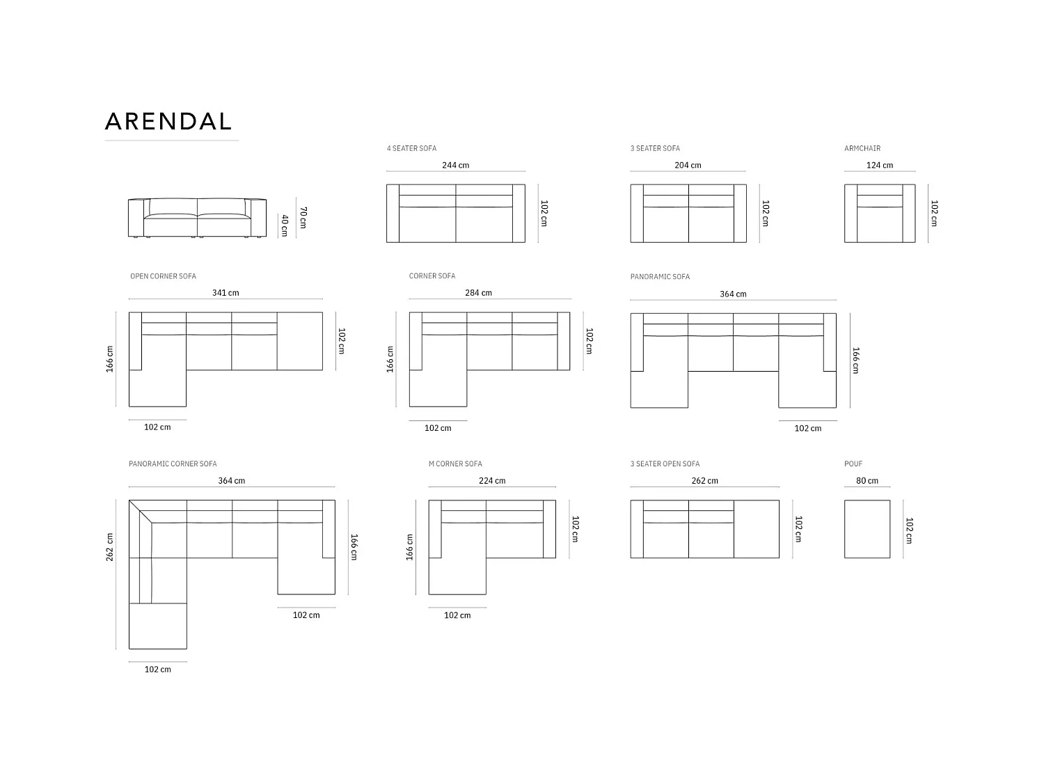 Cosmopolitan Design - Divano destro "Arendal" 4 posti in ciniglia con effetto a coste rubino - 262x102x70cm
