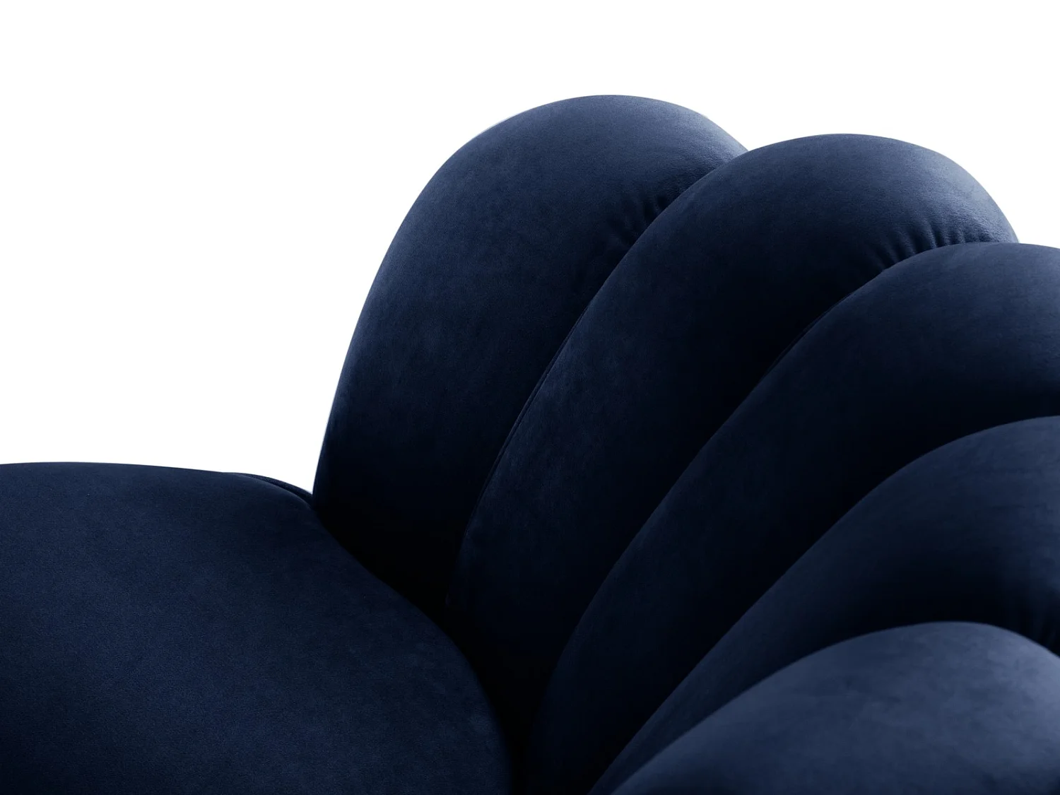 Cosmopolitan Design - Sofa, "Kingston" 3 miejsca welur, błękit królewski - 224x95x85cm