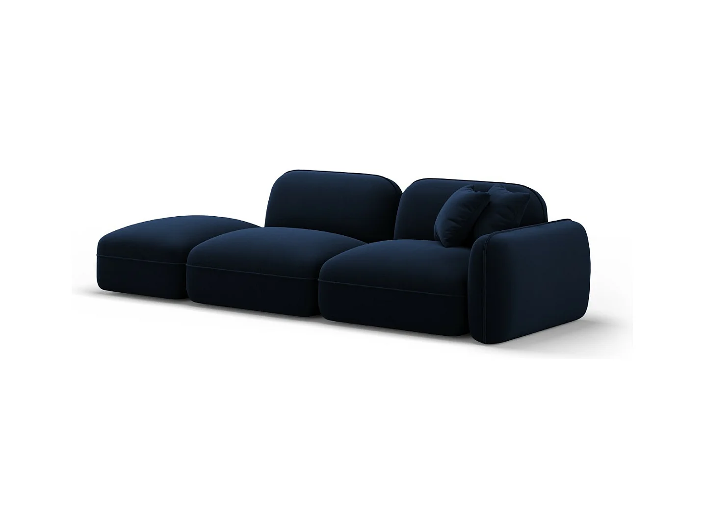 CXL by Christian Lacroix - Canapé modulable gauche "Lucien" 3 places en velours bleu roi - 295x90x70cm