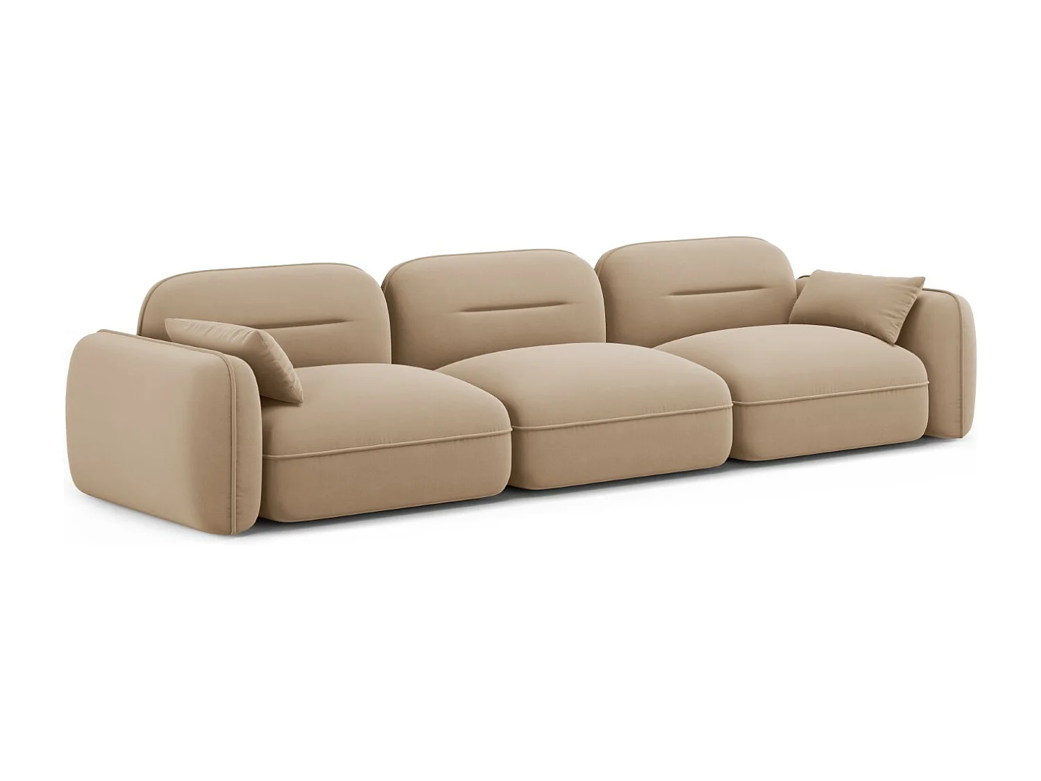 Cosmopolitan Design - Sofa modułowa, "Sydney" 4 miejsca welur, piasek - 320x90x70cm