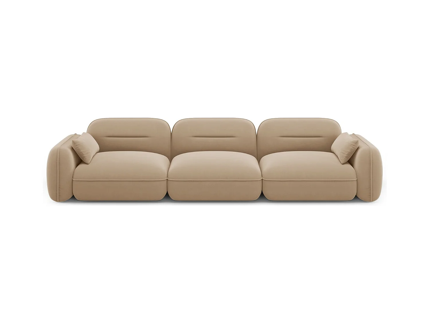 Cosmopolitan Design - Modulaire bank "Sydney" 4 zitplaatsen, Flueel, Zand - 320x90x70cm