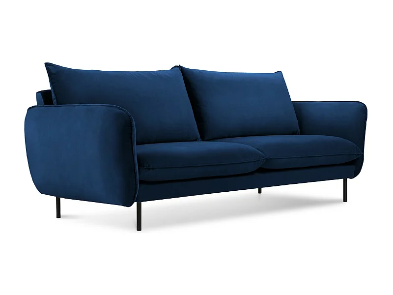 Cosmopolitan Design - Sofa, "Vienna" 2 miejsca welur, błękit królewski - 160x92x95cm