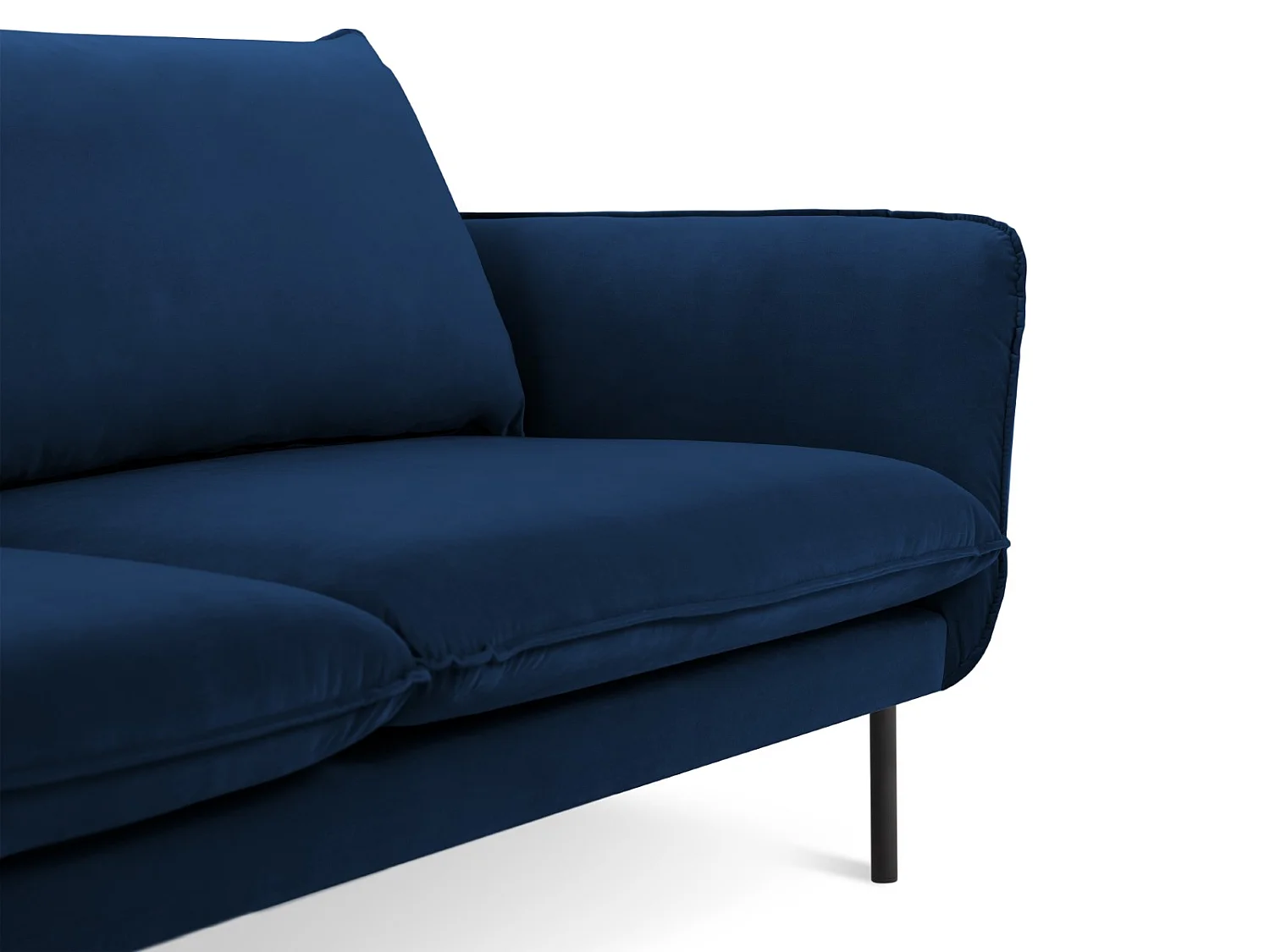 Cosmopolitan Design - 2-Sitzer Sofa "Vienna" aus Samt königsblau - 160x92x95cm