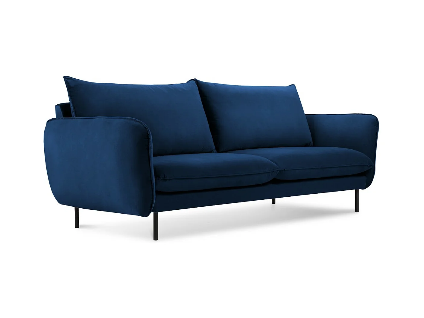 Cosmopolitan Design - Canapé "Vienna" 2 places en velours bleu roi - 160x92x95cm
