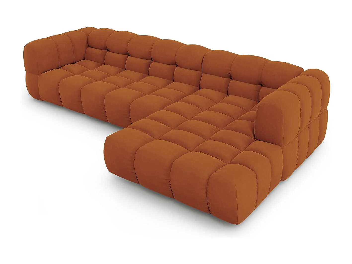 Cosmopolitan Design - 4-Sitzer modulares Ecksofa rechts "Sky" aus Samt terrakotta - 300x162x75cm