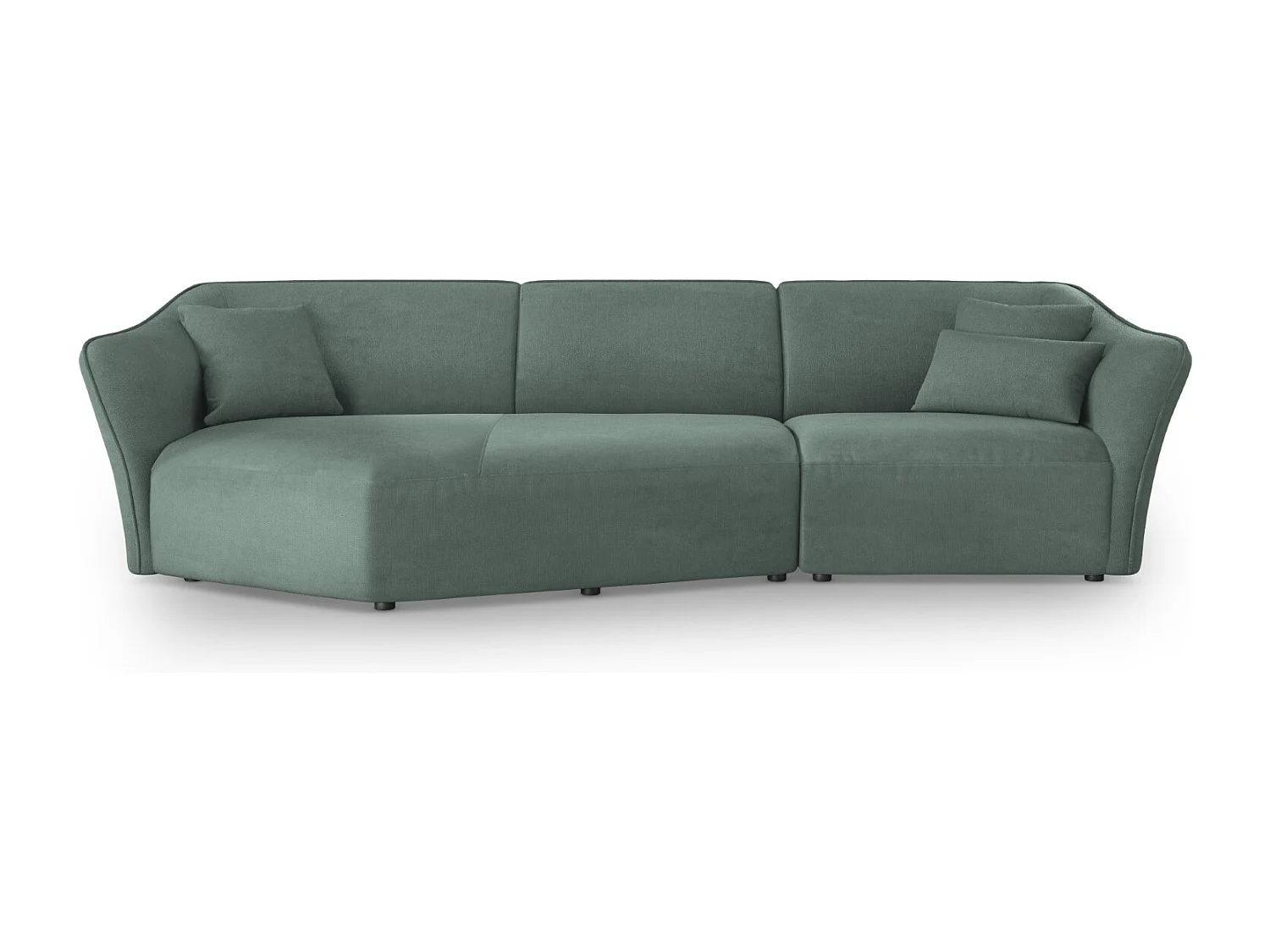 Cosmopolitan Design - Modulaire hoekbank links "Tokyo" 5 zitplaatsen, Boucle, Munt - 292x138x79cm