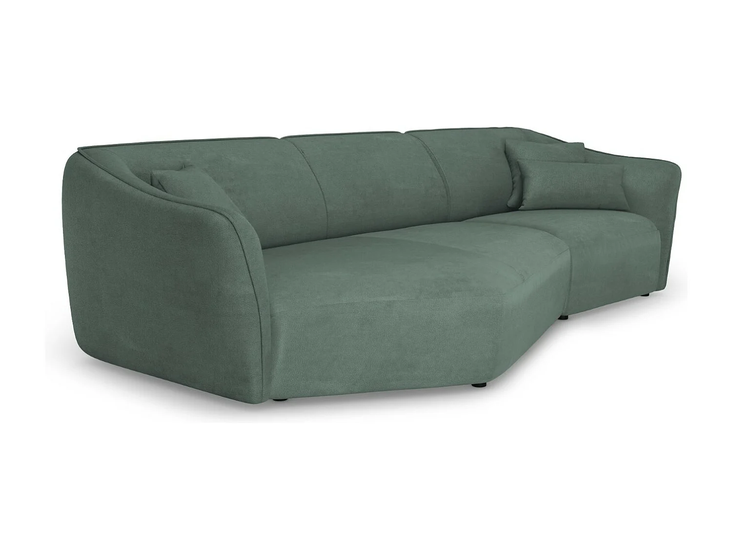 Cosmopolitan Design - Modulaire hoekbank links "Tokyo" 5 zitplaatsen, Boucle, Munt - 292x138x79cm