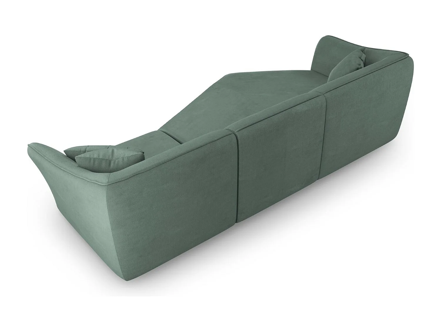 Cosmopolitan Design - Modulaire hoekbank links "Tokyo" 5 zitplaatsen, Boucle, Munt - 292x138x79cm