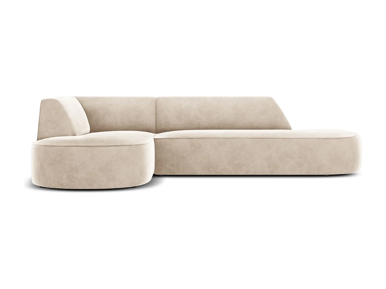 CXL by Christian Lacroix - 4-Sitzer Ecksofa links "Charles" Sitzer aus Samt leichtes beige - 273x180x69cm