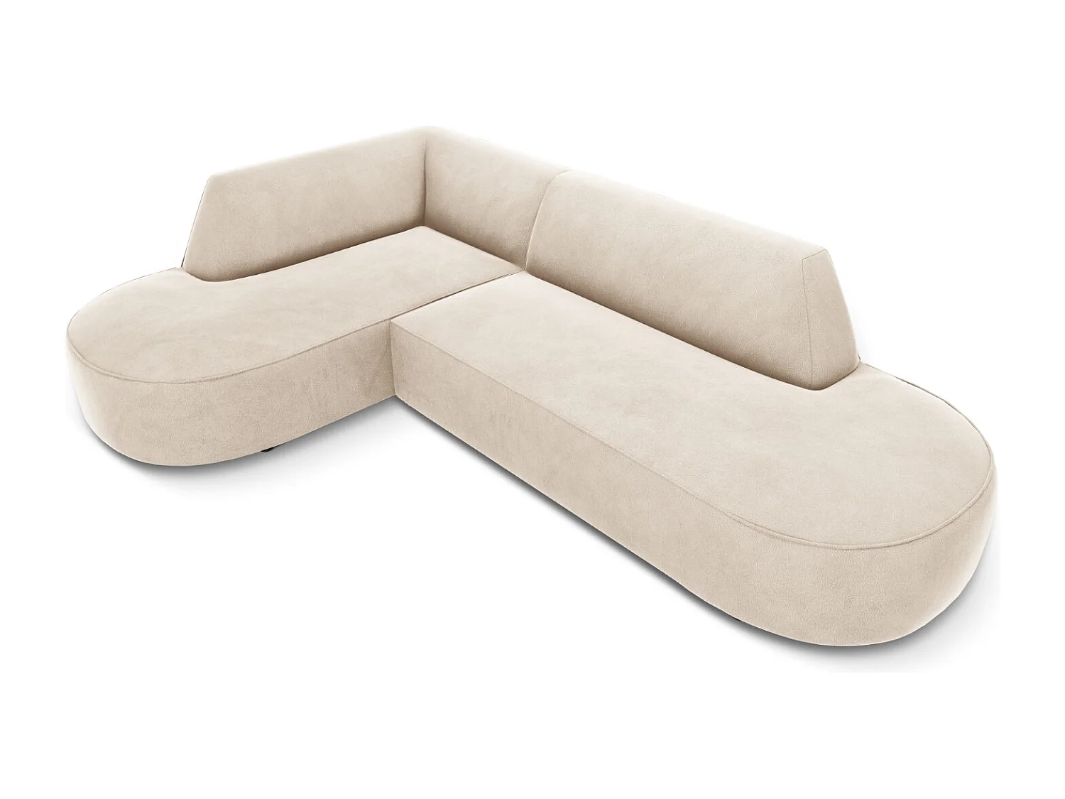 CXL by Christian Lacroix - 4-Sitzer Ecksofa links "Charles" Sitzer aus Samt leichtes beige - 273x180x69cm