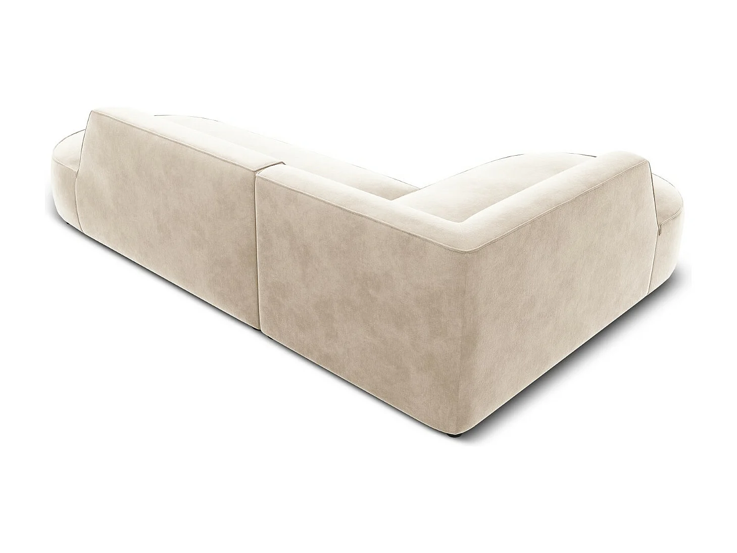 CXL by Christian Lacroix - 4-Sitzer Ecksofa links "Charles" Sitzer aus Samt leichtes beige - 273x180x69cm