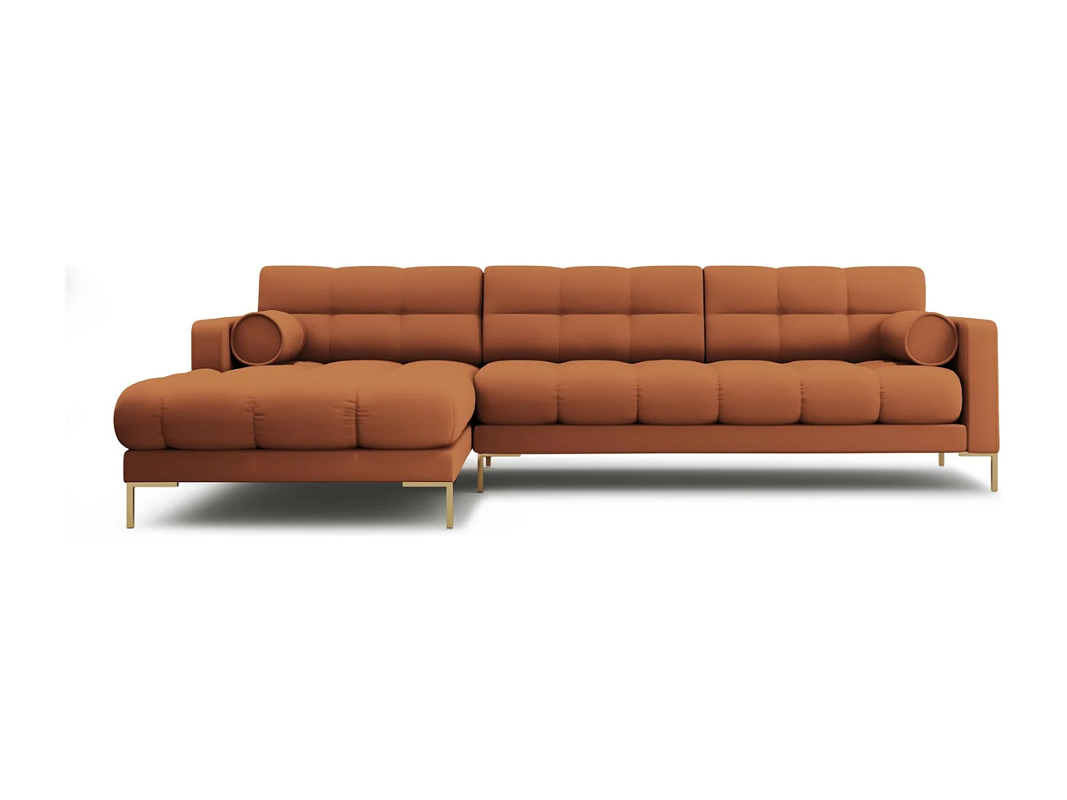 Cosmopolitan Design - Narożnik lewy, "Bali" 5 miejsc tkanina strukturalna, cegła - 293x185x75cm