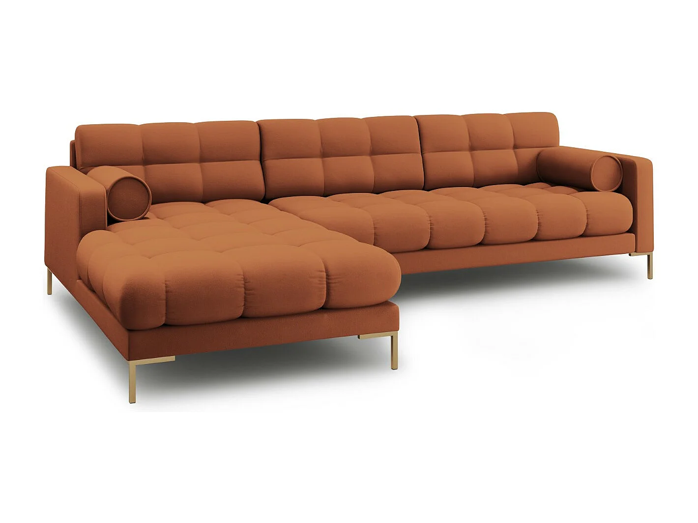 Cosmopolitan Design - Narożnik lewy, "Bali" 5 miejsc tkanina strukturalna, cegła - 293x185x75cm