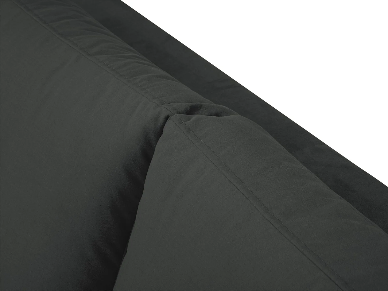 Cosmopolitan Design - Sofá de canto direito "Hastings" 5 lugares em veludo cinza escuro - 301x216x75cm