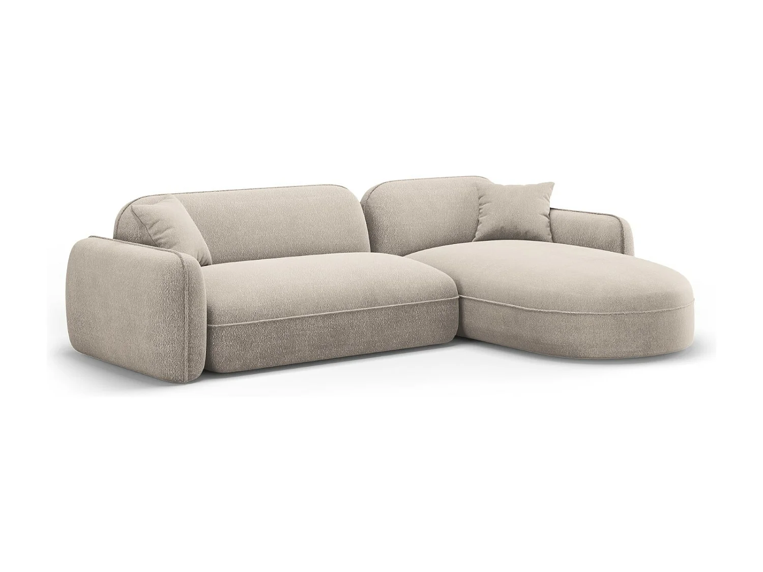 CXL by Christian Lacroix - Sofá modular de canto direito "Lucien" 4 lugares em veludo bege escuro - 275x165x70cm