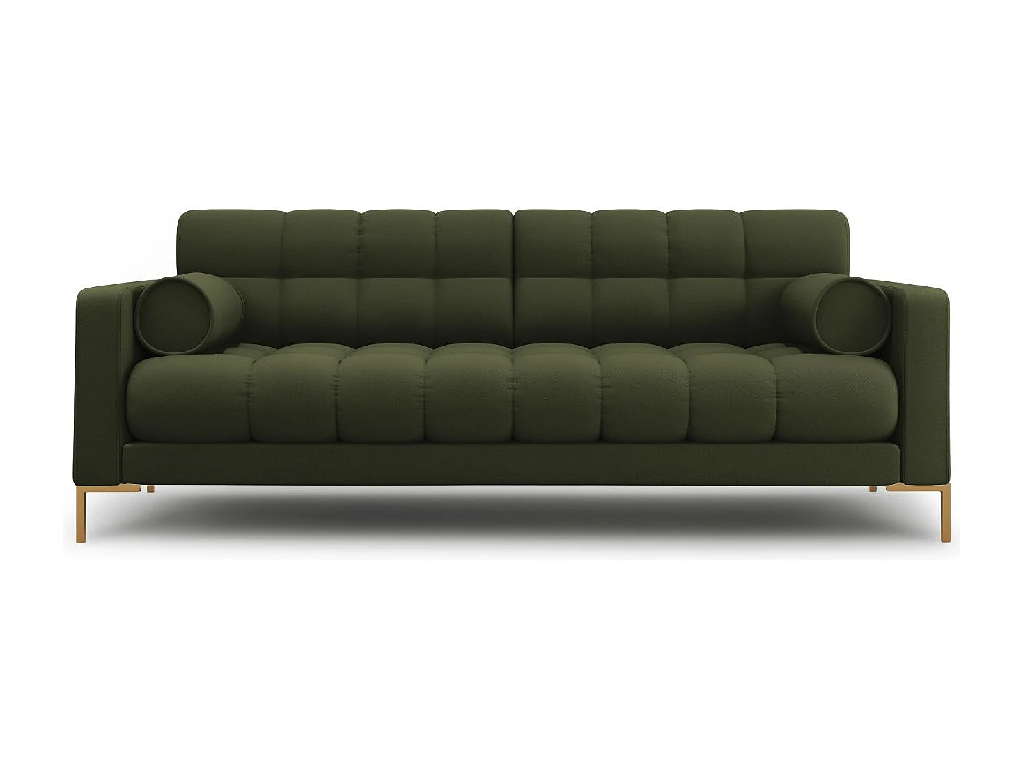 Cosmopolitan Design - Canapé "Bali" 4 places en tissu structurel vert - 217x92x75cm