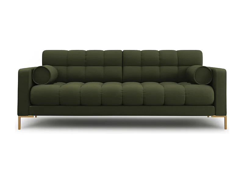 Cosmopolitan Design - Canapé "Bali" 4 places en tissu structurel vert - 217x92x75cm