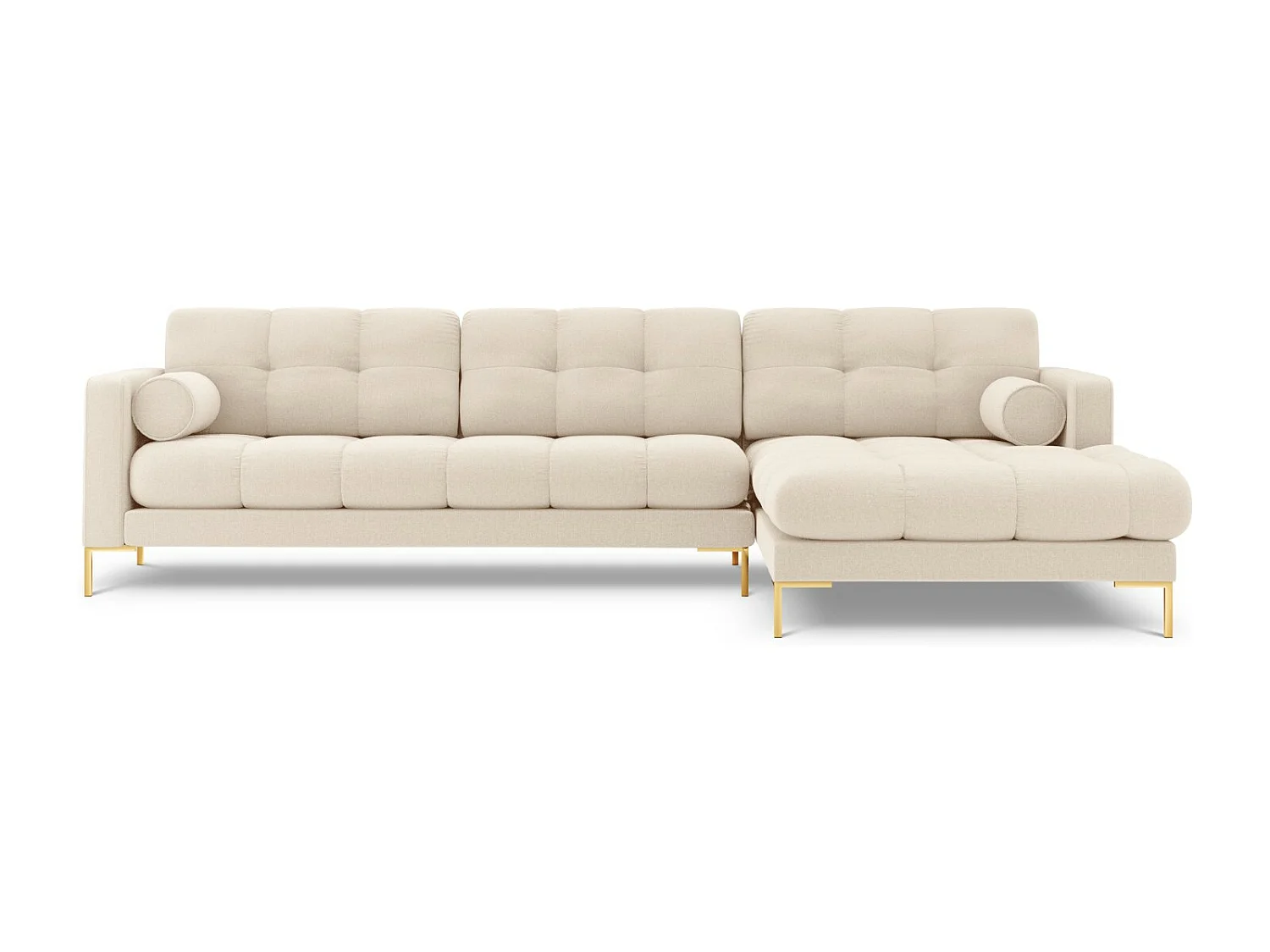 Cosmopolitan Design - Narożnik prawy, "Bali" 5 miejsc tkanina strukturalna, beż jasny - 293x185x75cm