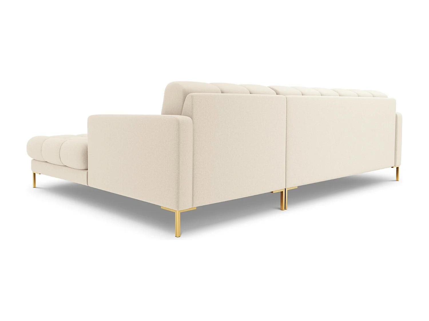 Cosmopolitan Design - Sofá de canto direito "Bali" 5 lugares em tecido estrutural bege claro - 293x185x75cm