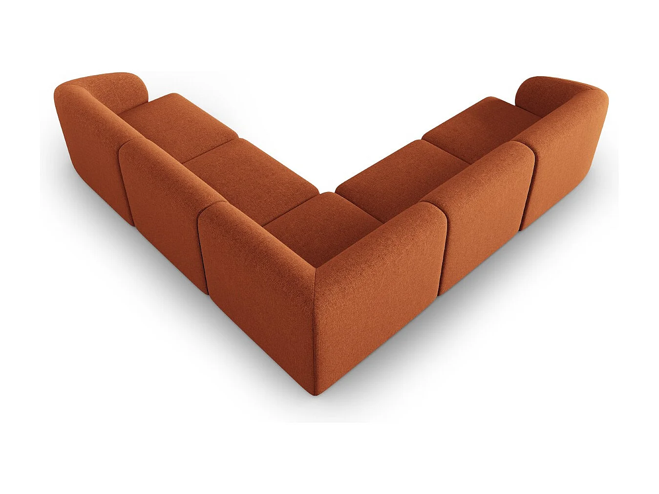 CXL by Christian Lacroix - Narożnik symetryczny modułowy, "Lionel" 6 miejsc szenil, terakota melanż - 265x265x74cm