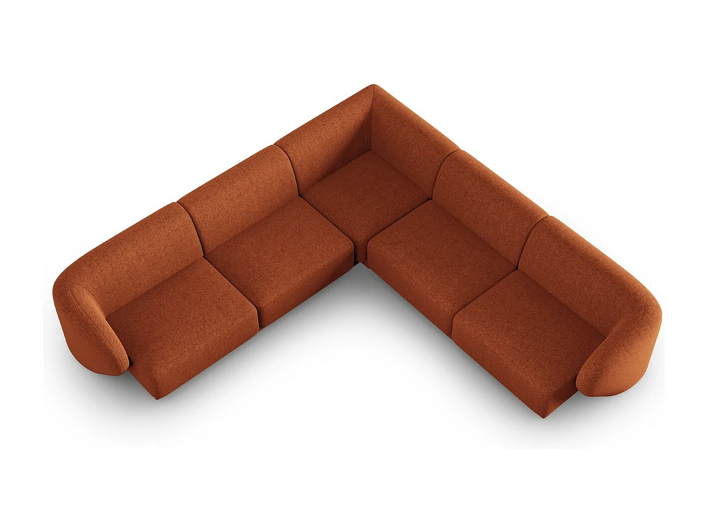 CXL by Christian Lacroix - Narożnik symetryczny modułowy, "Lionel" 6 miejsc szenil, terakota melanż - 265x265x74cm
