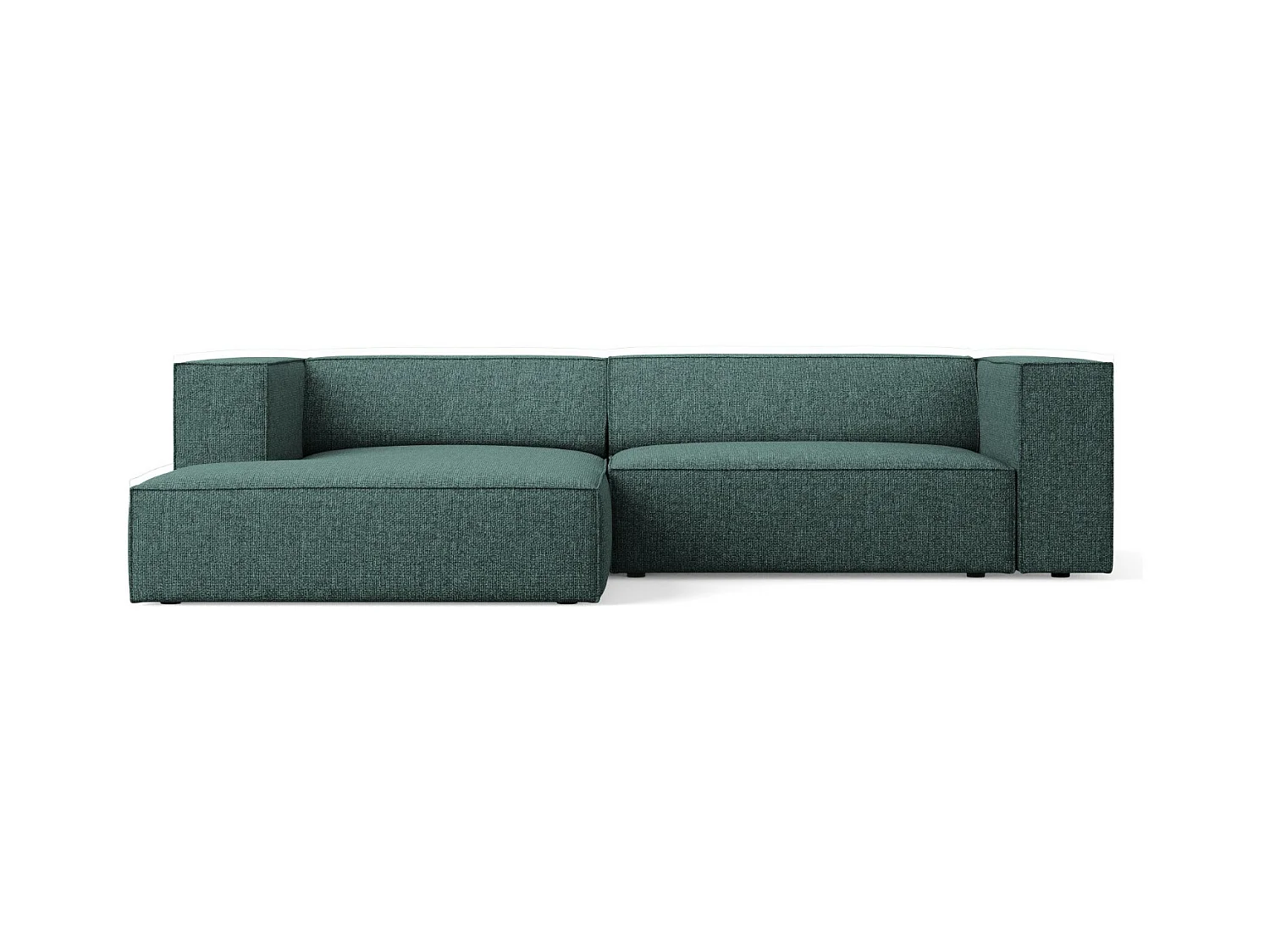 Cosmopolitan Design - Linker hoekbank "Arendal" 3 zitplaatsen, Chenille, Olie - 224x166x70cm