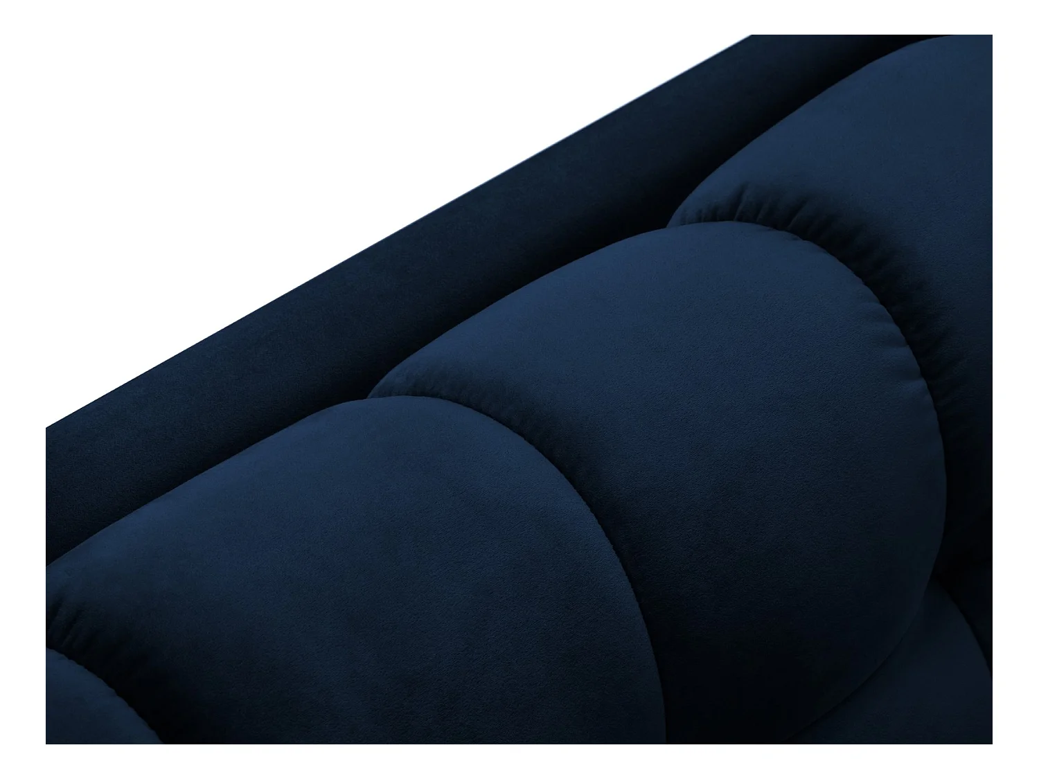 Cosmopolitan Design - 5-Sitzer Ecksofa links "Bali" aus Samt königsblau - 293x185x75cm