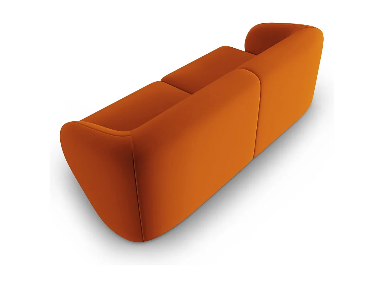 CXL by Christian Lacroix - Canapé modulable "Lionel" 2 places en velours terracotta - 188x93x74cm