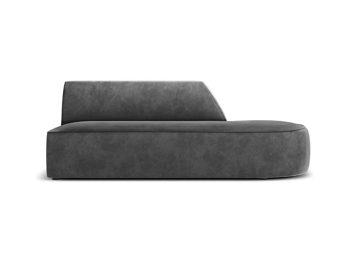 CXL by Christian Lacroix - Canapé modulable droit "Charles" 2 places en velours gris foncé - 181x93x69cm