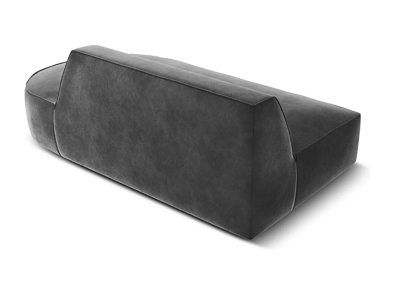 CXL by Christian Lacroix - Sofá modular direito "Charles" 2 lugares em veludo cinza escuro - 181x93x69cm