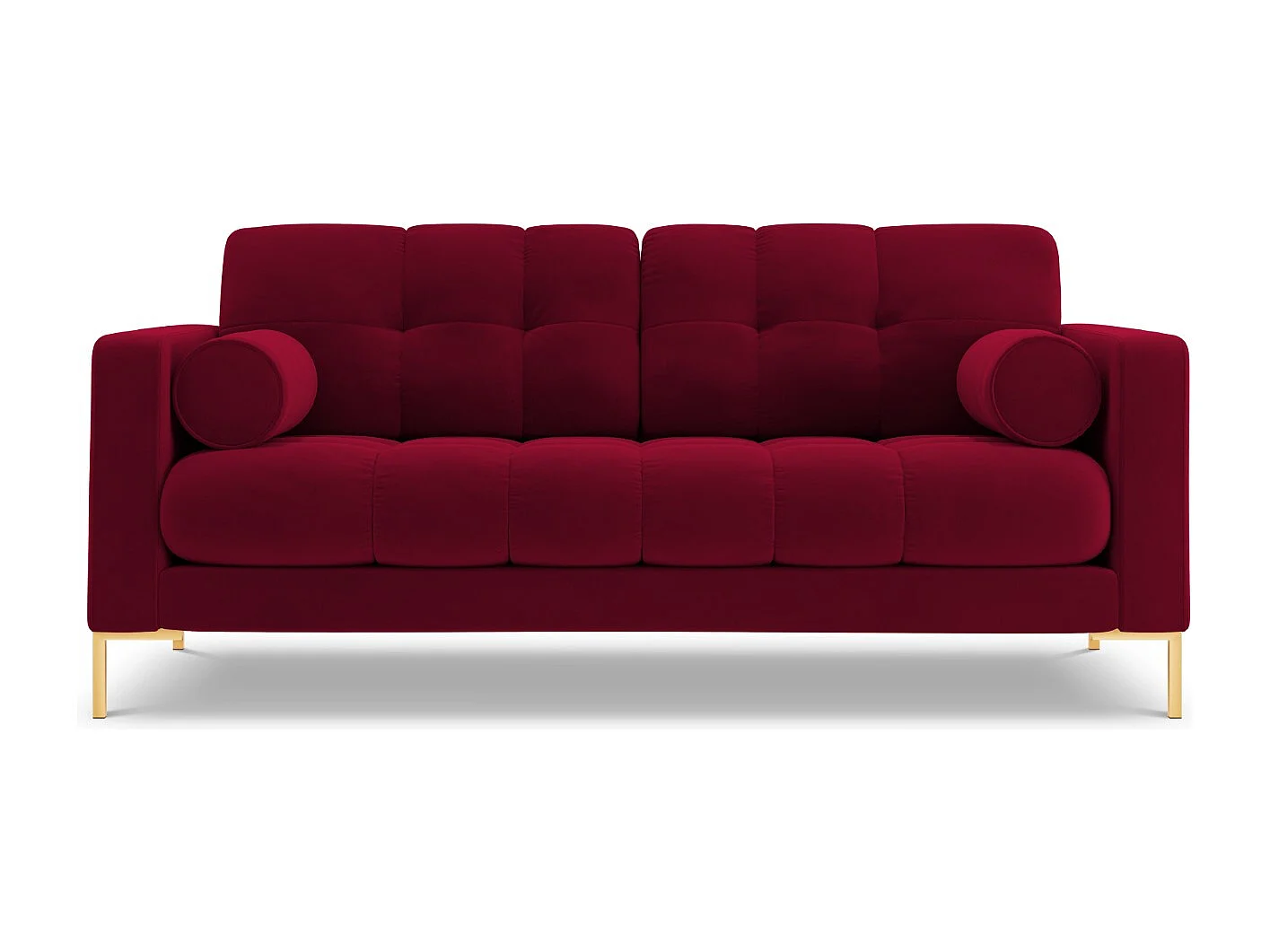 Cosmopolitan Design - Divano "Bali" 2 posti in velluto rosso - 152x92x75cm