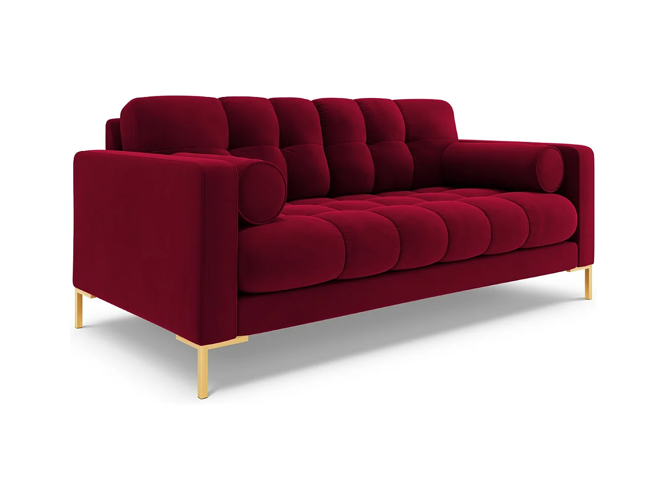 Cosmopolitan Design - Divano "Bali" 2 posti in velluto rosso - 152x92x75cm