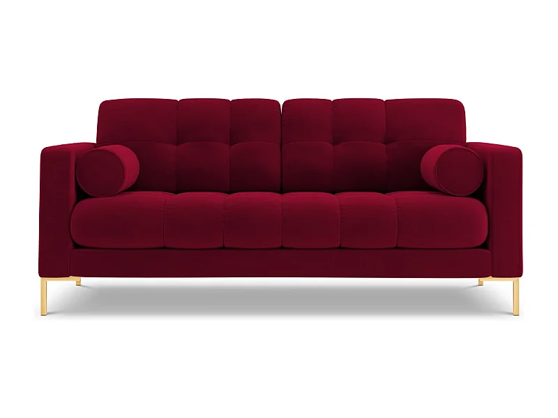 Cosmopolitan Design - Divano "Bali" 2 posti in velluto rosso - 152x92x75cm