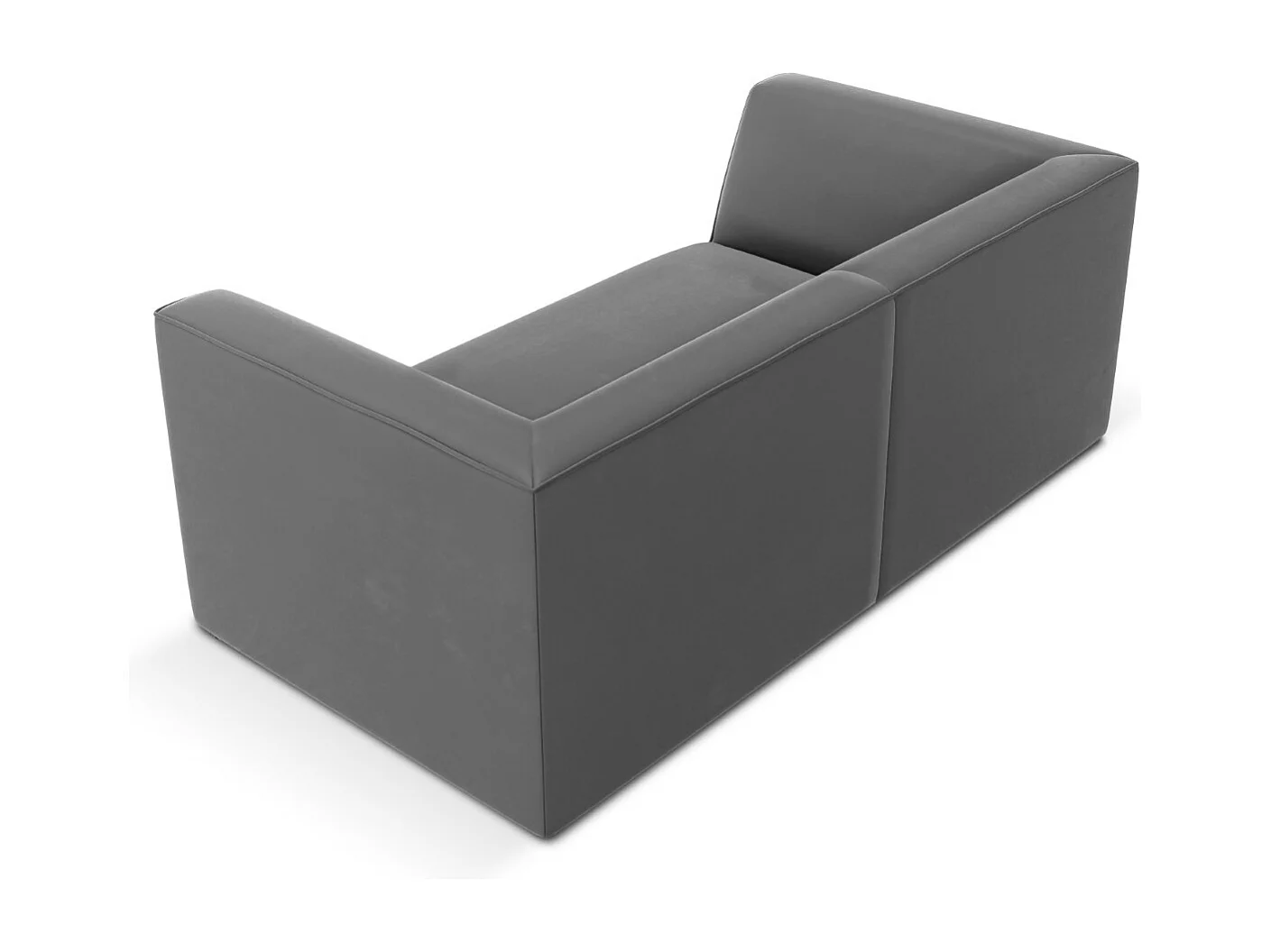 CXL by Christian Lacroix - Canapé "Charles" 2 places en velours gris foncé - 174x92x69cm