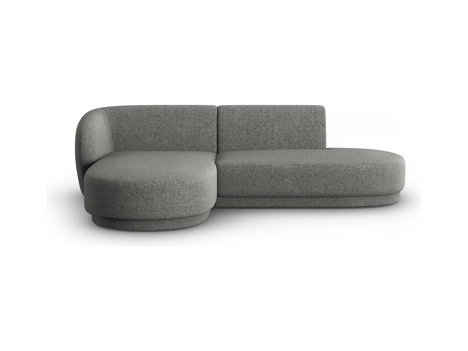 CXL by Christian Lacroix - Sofá modular de canto esquerdo "Lionel" 4 lugares em tecido chenille cinza escuro mesclado - 233x155x74cm
