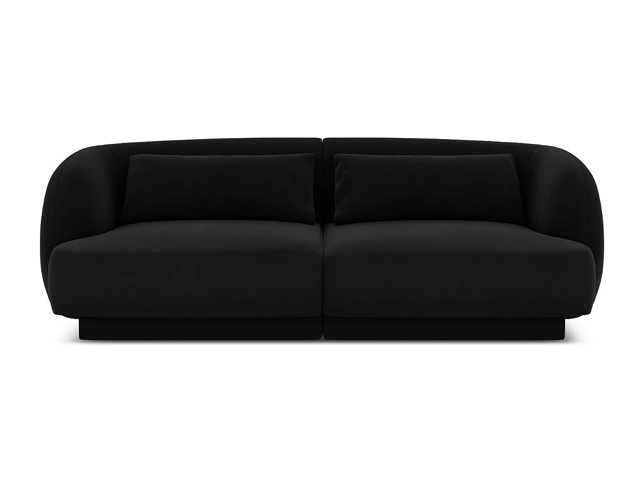 Cosmopolitan Design - Sofá "Tulum" 2 plazas de terciopelo negro - 180x90x70cm