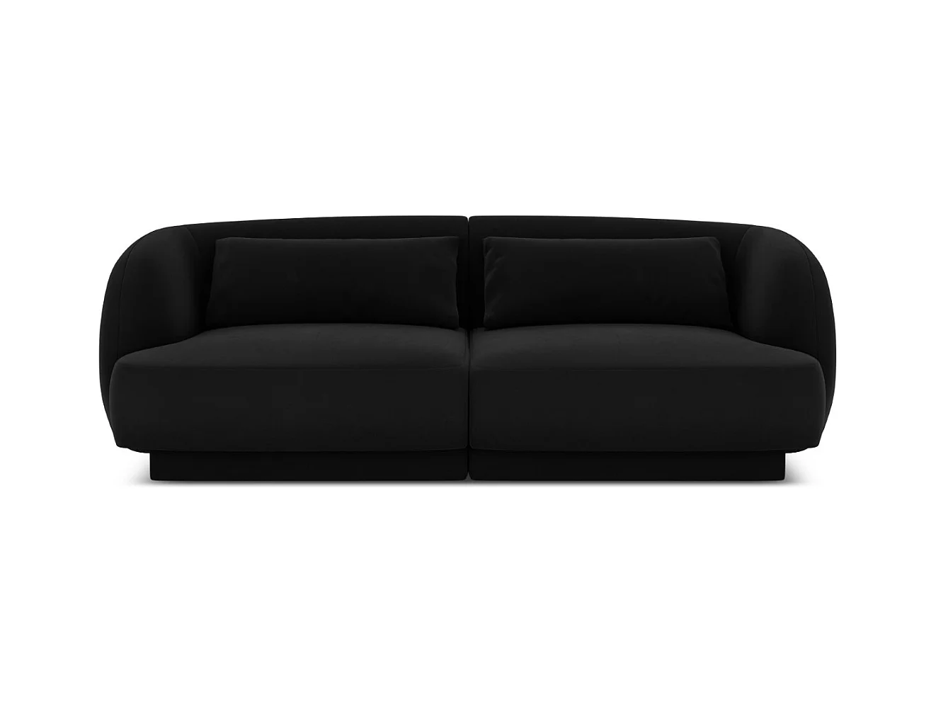 Cosmopolitan Design - Canapé "Tulum" 2 places en velours noir - 180x90x70cm