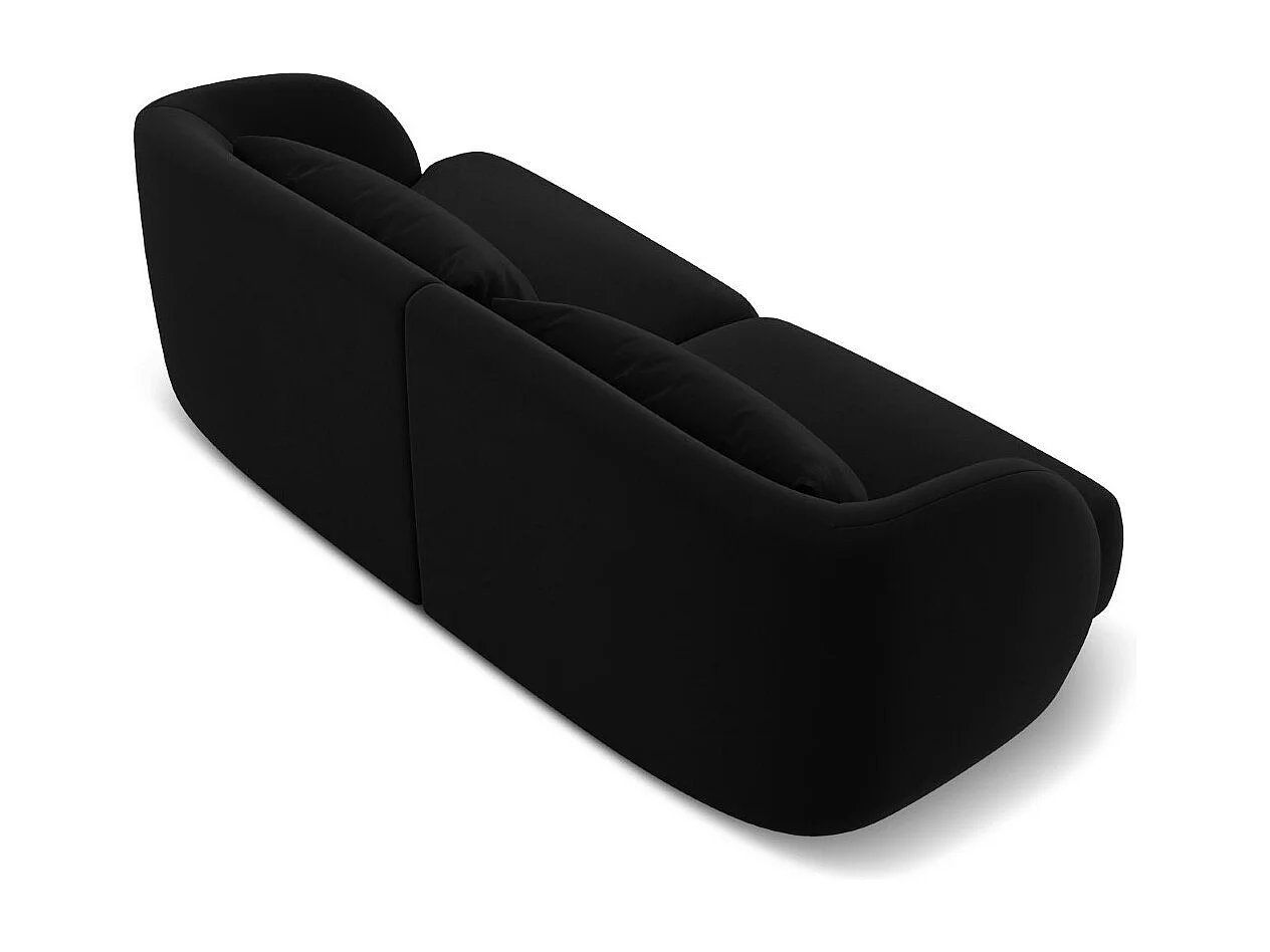 Cosmopolitan Design - Canapé "Tulum" 2 places en velours noir - 180x90x70cm