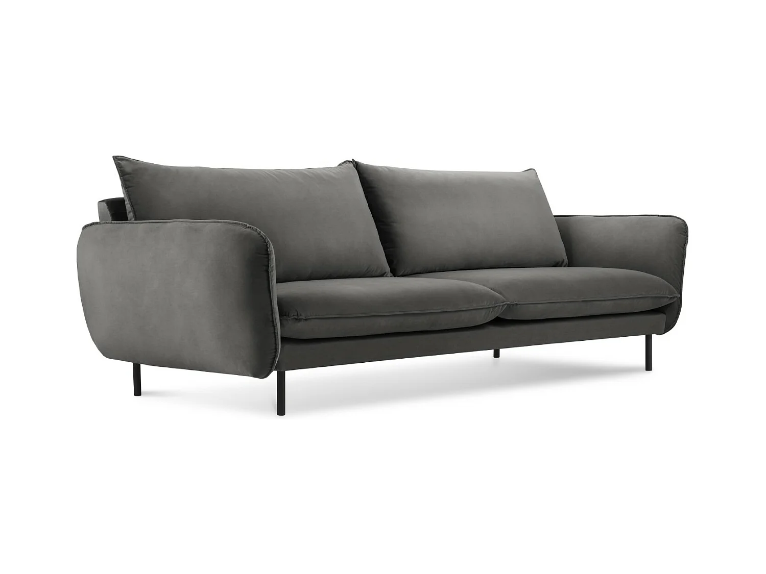 Cosmopolitan Design - Canapé "Vienna" 3 places en velours gris - 200x92x95cm