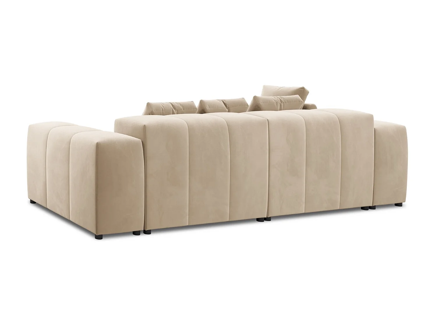 Cosmopolitan Design - Divano angolare modulare reversibile "Rome" 4 posti in velluto beige - 320x160x75cm