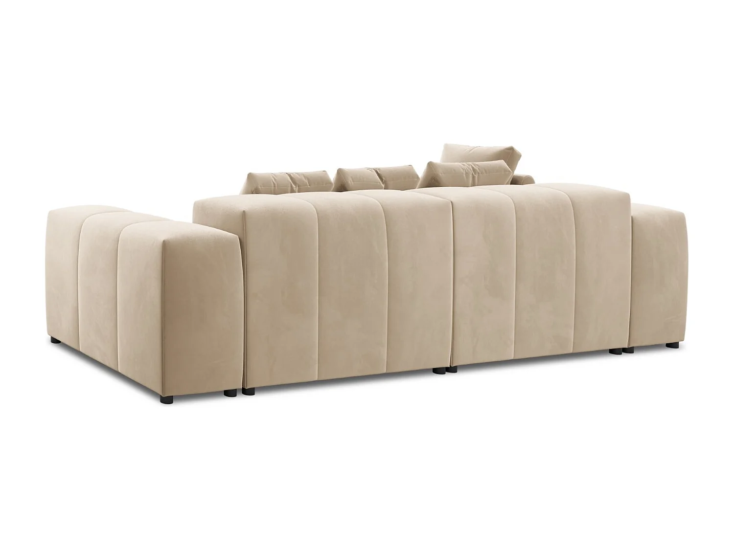 Cosmopolitan Design - Divano angolare modulare reversibile "Rome" 4 posti in velluto beige - 320x160x75cm