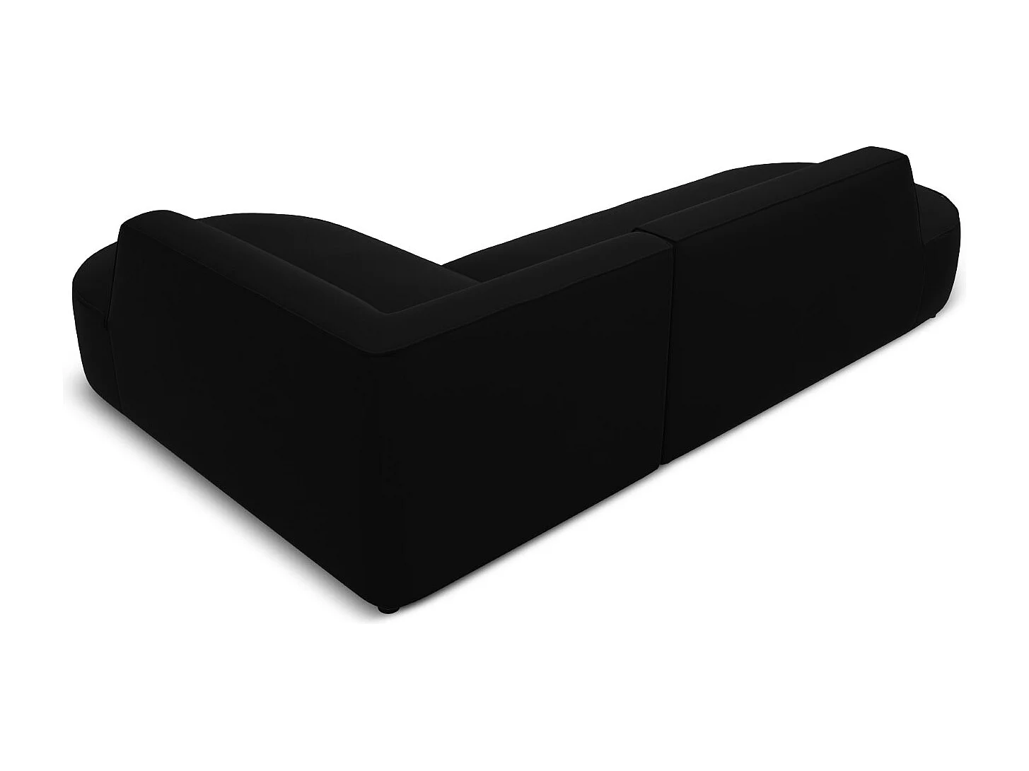 CXL by Christian Lacroix - Canapé d'angle droit "Charles" 4 places en velours noir - 273x180x69cm